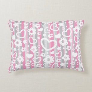 Patroon met hart en bloemen decoratief kussen