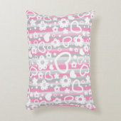 Patroon met hart en bloemen decoratief kussen (Voorkant(Verticaal))