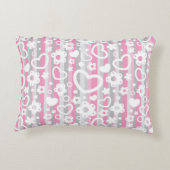 Patroon met hart en bloemen decoratief kussen (Achterkant)