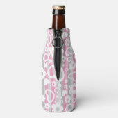 Patroon met hart en bloemen flesjeskoeler (Fles Achterkant)