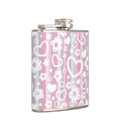 Patroon met hart en bloemen heupfles (Rechts)