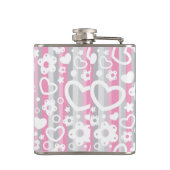 Patroon met hart en bloemen heupfles (Achterkant)