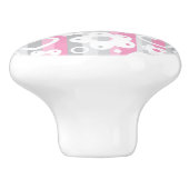 Patroon met hart en bloemen keramische knop (Zijkant)