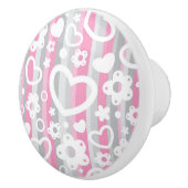 Patroon met hart en bloemen keramische knop (Rechts)