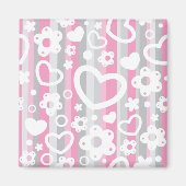 Patroon met hart en bloemen magneet (Voorkant)