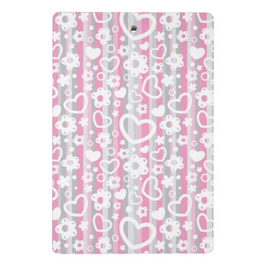 Patroon met hart en bloemen mini klembord (Achterkant)