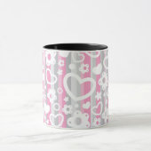 Patroon met hart en bloemen mok (Midden)