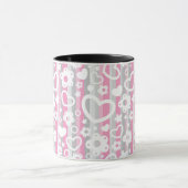 Patroon met hart en bloemen mok (Midden)