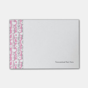 Patroon met hart en bloemen post-it® notes