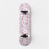 Patroon met hart en bloemen skateboard (Voorkant)