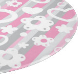 Patroon met hart en bloemen snijplank (Hoek)