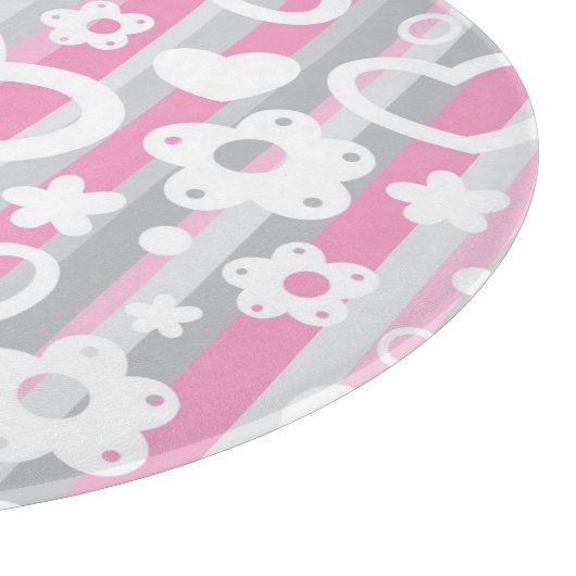 Patroon met hart en bloemen snijplank (Hoek)