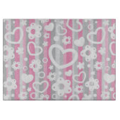 Patroon met hart en bloemen snijplank (Voorkant)