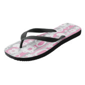 Patroon met hart en bloemen teenslippers (Schuin)