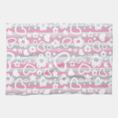 Patroon met hart en bloemen theedoek (Horizontaal)