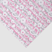 Patroon met hart en bloemen tissuepapier (Detail)