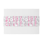 Patroon met hart en bloemen uitnodigingen wikkel (Achterkant Voorbeeld)