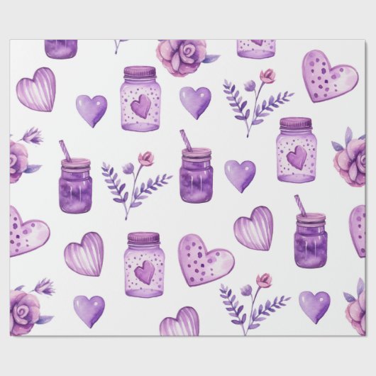 Patroon met harten voor Valentijnsdag Cadeaupapier (Zoom)