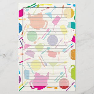 Patroon met het Gekleurde Materiaal van de Keuken Briefpapier