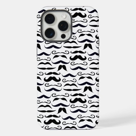 Patroon met hipster snor iPhone hoesje (Achterkant)