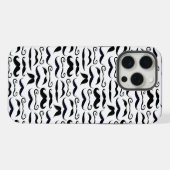 Patroon met hipster snor iPhone hoesje (Achterkant horizontaal)