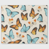  patroon met hoge gedetailleerde tropische butterf cadeaupapier (Vlak)