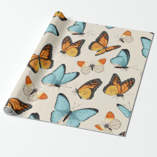 patroon met hoge gedetailleerde tropische butterf cadeaupapier