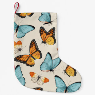 patroon met hoge gedetailleerde tropische butterf kleine kerstsok