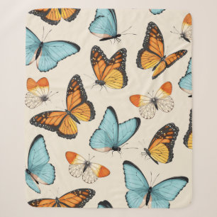 patroon met hoge gedetailleerde tropische butterf sherpa deken