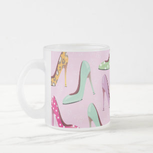 patroon met hoge hakken matglas koffiemok