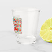 Patroon met hoofden van koe - Kunst in het oude Eg Shot Glas (Rechts)