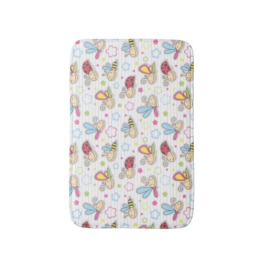 patroon met insecten badmat (Voorkant Verticaal)