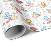patroon met insecten cadeaupapier (Rol Hoek)