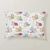 patroon met insecten decoratief kussen (Achterkant)