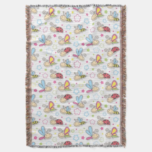 patroon met insecten deken (Voorkant Verticaal)