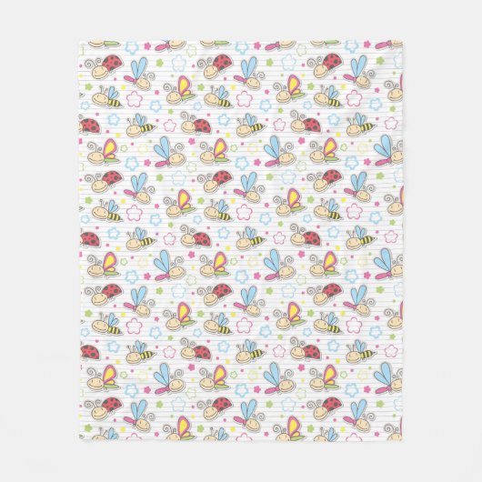 patroon met insecten fleece deken (Voorkant)