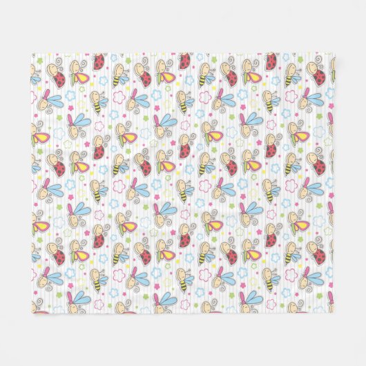 patroon met insecten fleece deken (Voorkant (Horizontaal))