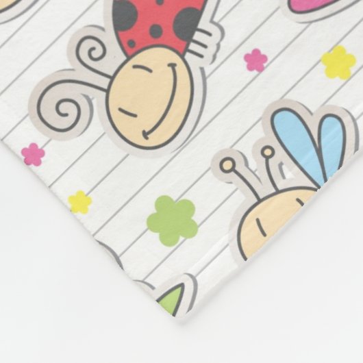 patroon met insecten fleece deken (Hoek)