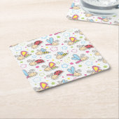 patroon met insecten kartonnen onderzetters (Schuin)