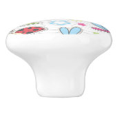 patroon met insecten keramische knop (Zijkant)