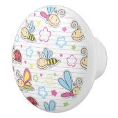 patroon met insecten keramische knop (Rechts)