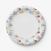 patroon met insecten papieren bordje (Voorkant)