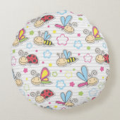 patroon met insecten rond kussen (Achterkant)