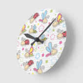 patroon met insecten ronde klok (Hoek)