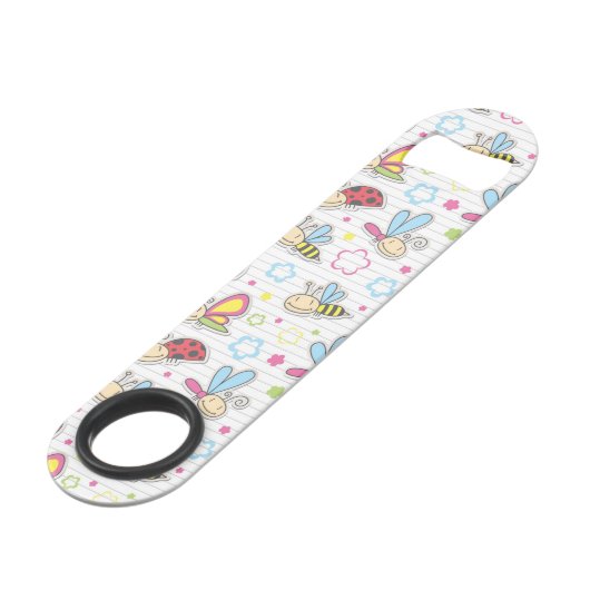 patroon met insecten speed flessenopener (Achterkant Gekanteld)