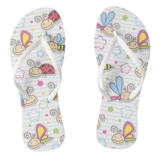 patroon met insecten teenslippers (Voetbed)