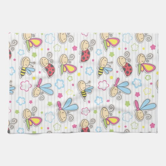 patroon met insecten theedoek (Horizontaal)