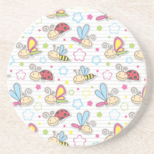 patroon met insecten zandsteen onderzetter