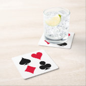 Patroon met kaartsymbolen afspelen kartonnen onderzetters (Insitu)
