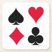 Patroon met kaartsymbolen afspelen kartonnen onderzetters (Voorkant)